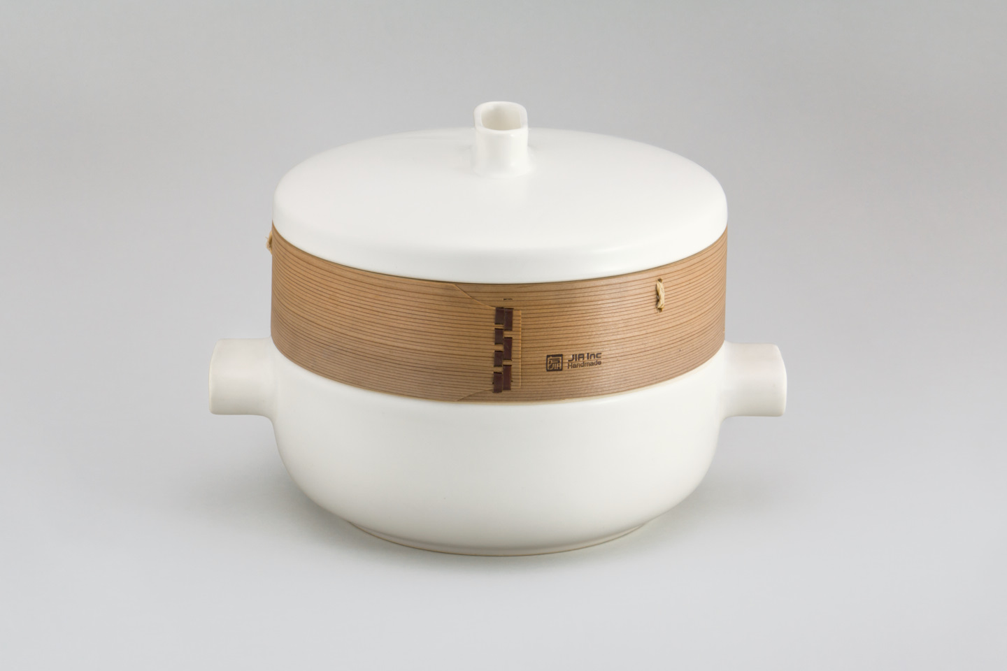Jia Inc. Steamer with Lid, White/Brown
